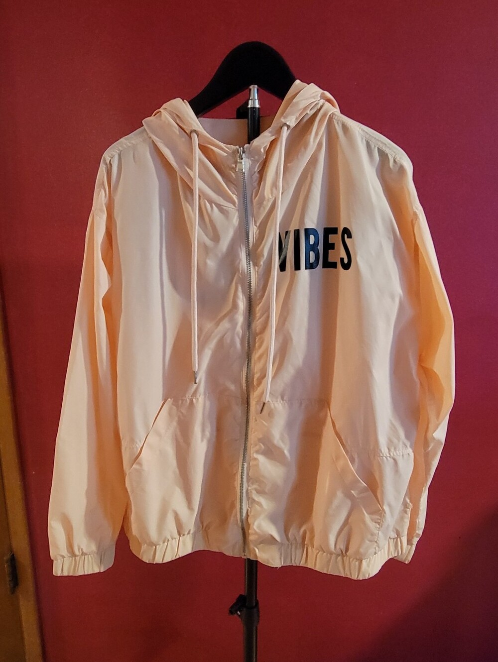 Miss Chievous-Peach Bomber Jacket with Hood